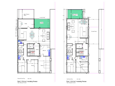 Proposed floorplans for 2 flats