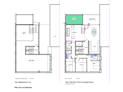 Proposed floorplan for larger third flat.